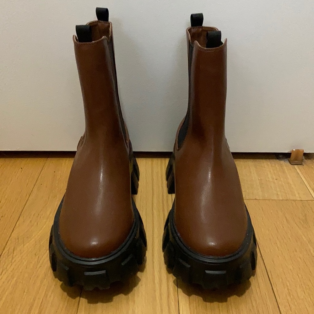 Princess Polly Brown Lugged Sole Boots